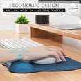 thumbnail image 3 of Ergonomic Mouse Pad with Gel Wrist Support, Comfortable Mousepad with Smooth Wrist Rest Surface and Non-Slip PU Base for Pain Relief, Computer, Laptop, Office & Home, 9.4 x 8.1 in, Navy Blue, 3 of 12