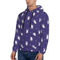 thumbnail image 2 of KLL Astronaut Rabbit Print Mens Hoodie Long Sleeve Casual Pullover Hooded Sweatshirt Fashion Drawstring Hoodies with Pocket-Large, 2 of 6