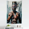 thumbnail image 3 of Ambesonne Afro Art Wall Hanging Tapestry, Modern Strong Black Man, 30"x45", Blue Grey and Chocolate, 3 of 3