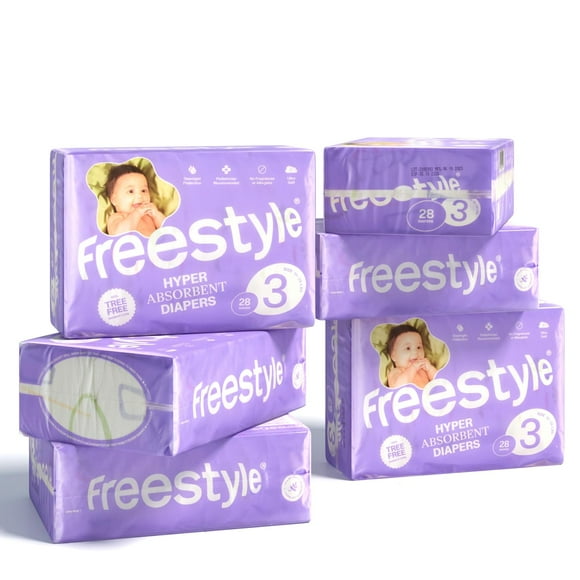 Pañales desechables Freestyle Hyper Absorbentes, tamaño 3 (7-13 kg)