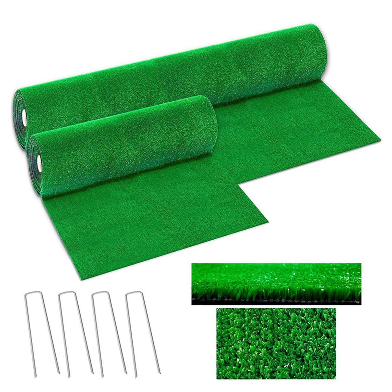 Fnochy Realistic Artificial Grass Turf 39X79 inch, Indoor Outdoor Pet Faux Synthetic Grass Rug Carpet for Garden Backyard Patio Balcony Artificial Balcony School Green, Indoor/Outdoor Area Rug