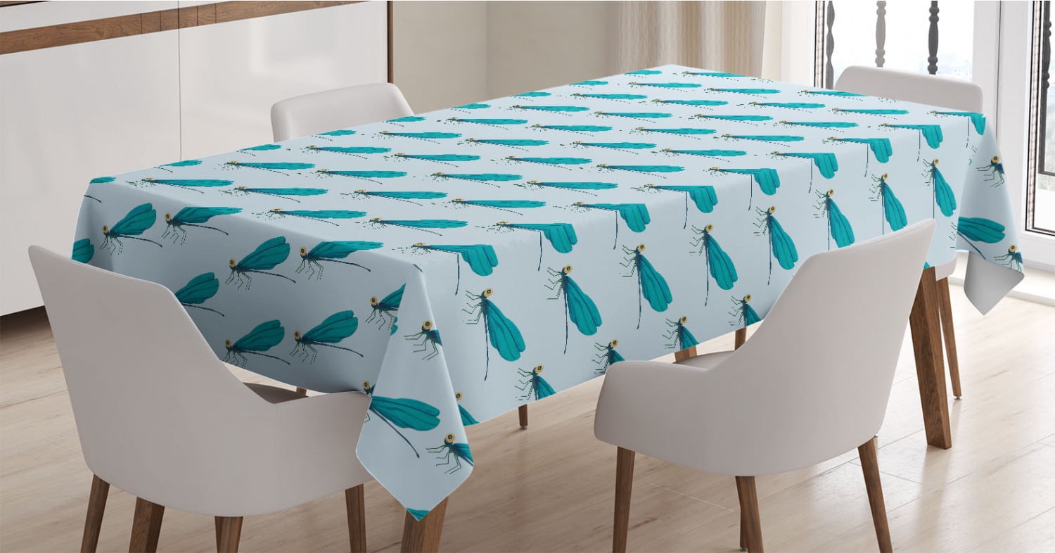 Repetitive Ethnic Abstract Pattern Art Illustration 60 X 90 Rectangle Satin Table Cover Accent for Dining Room and Kitchen Ambesonne Tribal Tablecloth Seafoam Magenta