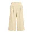 thumbnail image 5 of Aboser Wide Leg Capri Pants Women Summer Beach Vacation Clothes Loose Fit High Waist Capris Solid Casual Lounge Pants with Pockets, 5 of 8