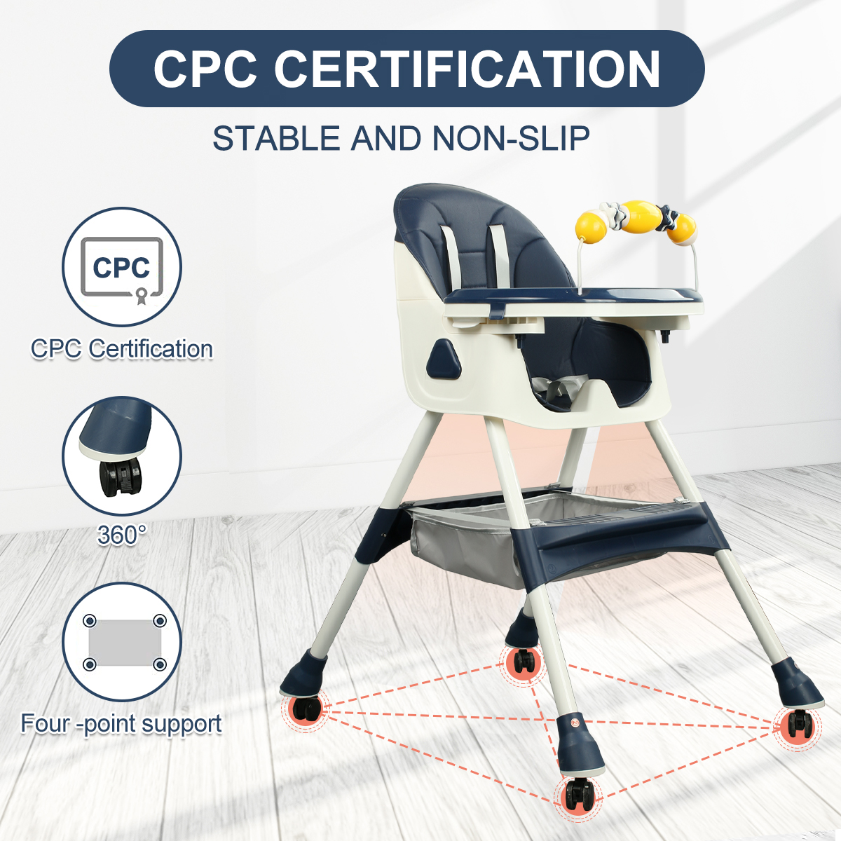 Liyufly 4-in-1 Adjustable Baby Highchair with 5-Point Harness photo 8