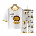 thumbnail image 4 of Puntoco Kids Clothing Clearance Summer Toddler Kids Baby Girls Boys' Casual Three Quarter Sleeve Casual Loungewear Thin Air-conditioned Clothing Home Clothing Two Piece Set, 4 of 4
