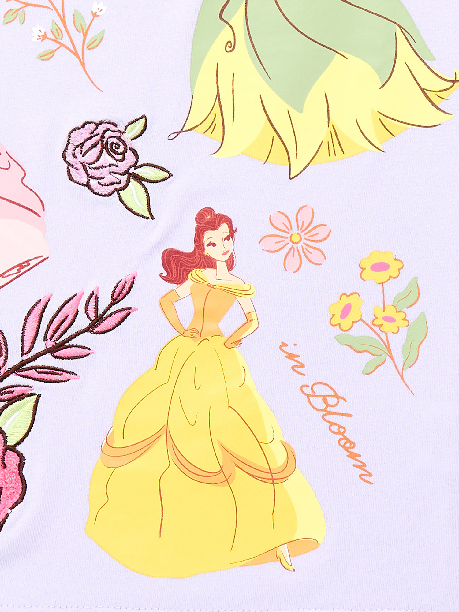Disney Princess Girls Embroidered Graphic T-Shirt, Sizes 4-16