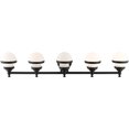thumbnail image 3 of 42.5 inch 5 Light Black Bathroom Vanity light fixture with White Glass Shade, 3 of 7