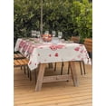 thumbnail image 3 of Outdoor Tablecloth with Umbrella Hole for Patio/Picnic/Party/Camping, Galentine's Day Waterproof Table Cloth Rectangle Table Cover Washable, Farmhouse Gnomes Love Balloon Tree (54"x 80"), 3 of 8