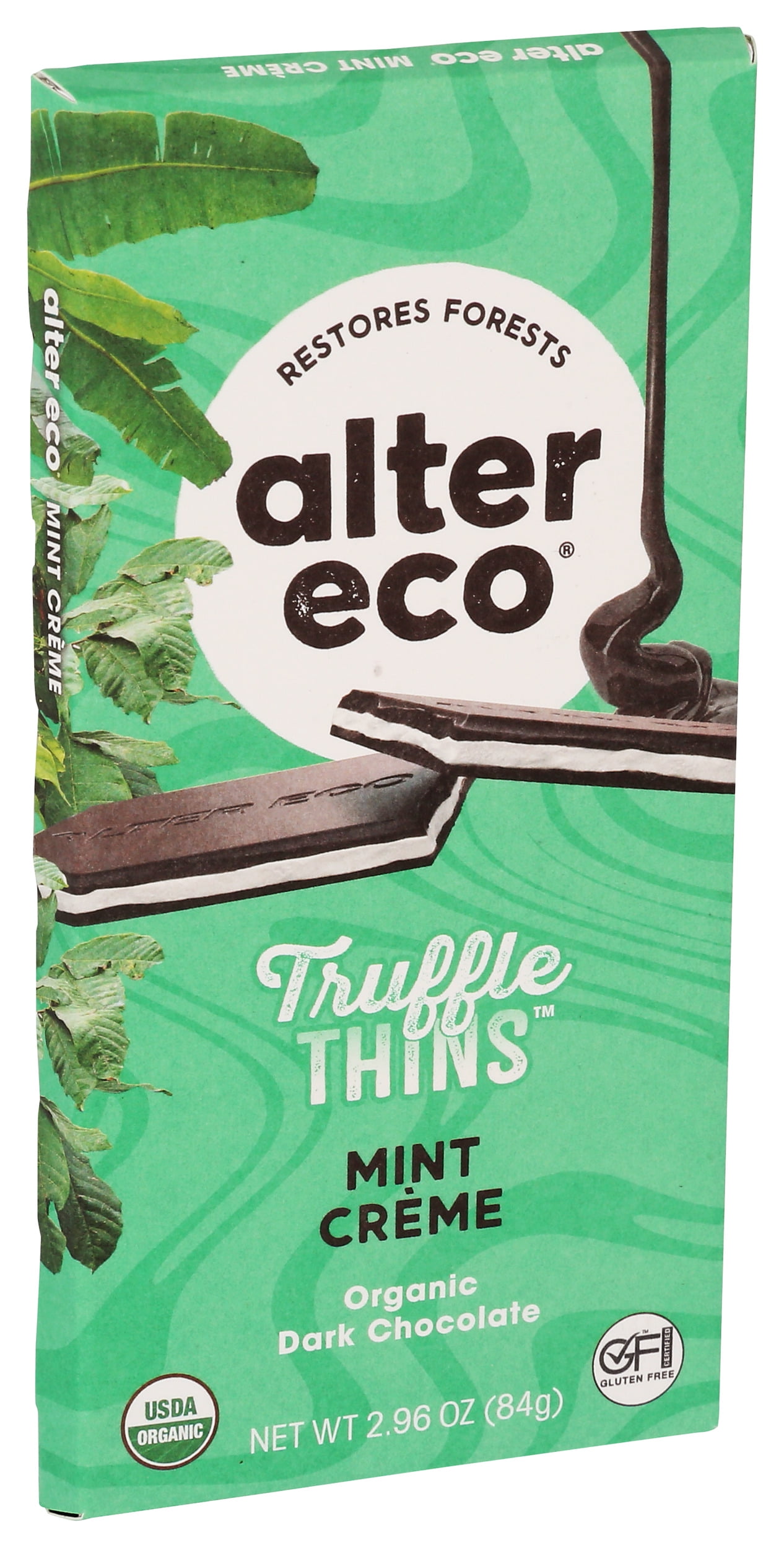 (Pack of 12), Alter Eco Mint Crème Truffles Thin Dark Chocolate, 2.96 oz