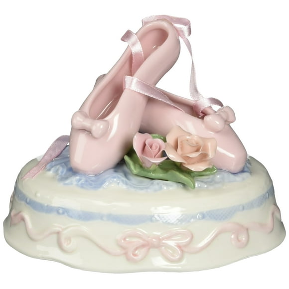 Cosmos 96454 Fine Porcelain Ballet Slippers Musical Figurine 4-1/4-Inch