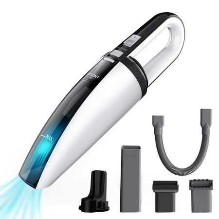 ZIGLINT Handheld Vacuum, 6KPA Portable Cordless Cleaner with Individual chorge Mount and 4 Headtools Wet Dry Suction for Home Car Pet Fur (Best Wet Dry Vacuum Cleaner India)