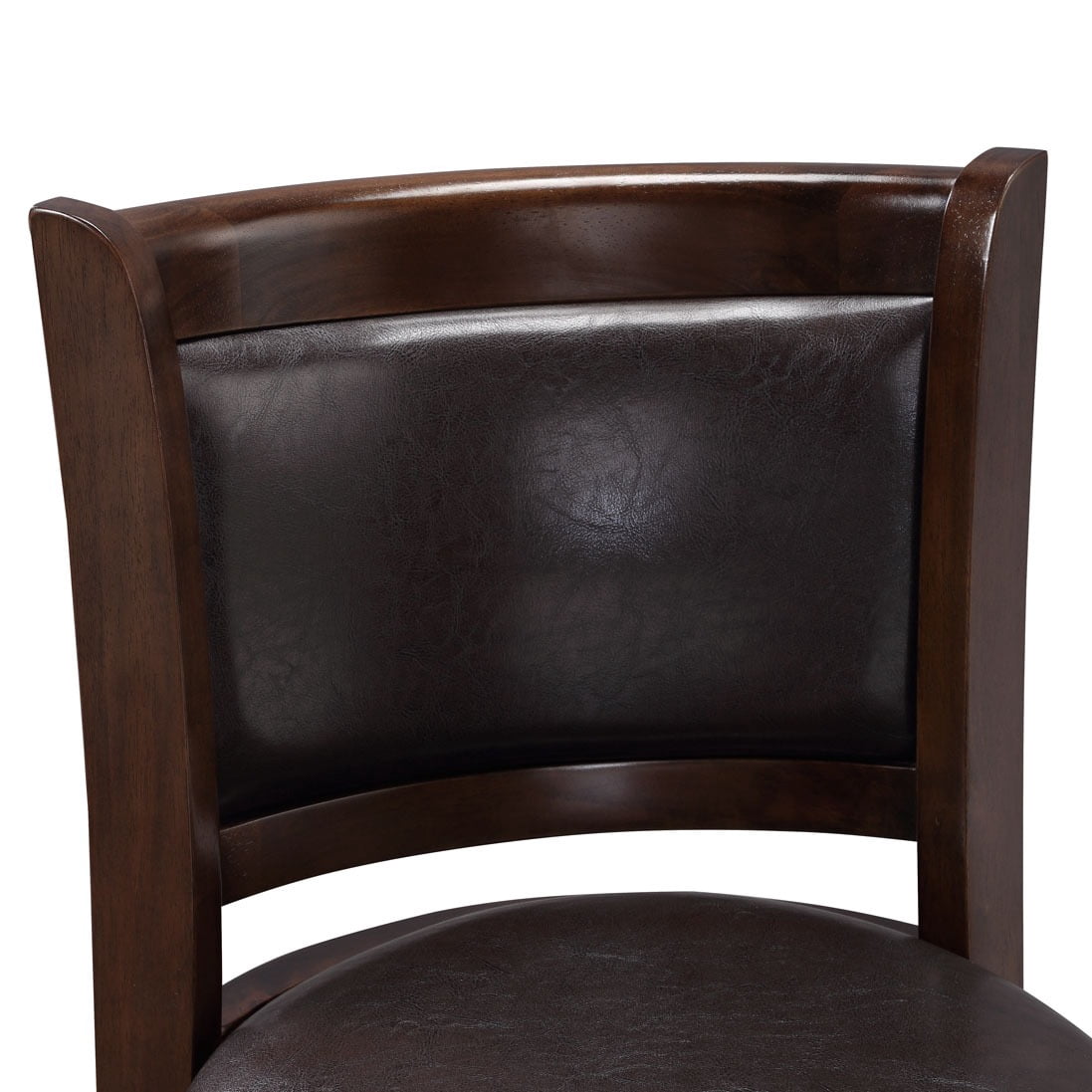 Boraam Augusta 24in. Swivel Wood Kitchen Counter Stool, Cappuccino Finish and Brown Faux Leather