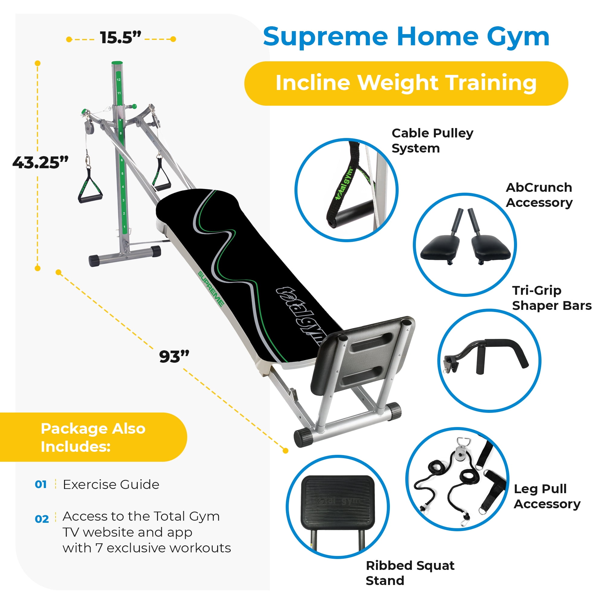 Total gym measurements sale