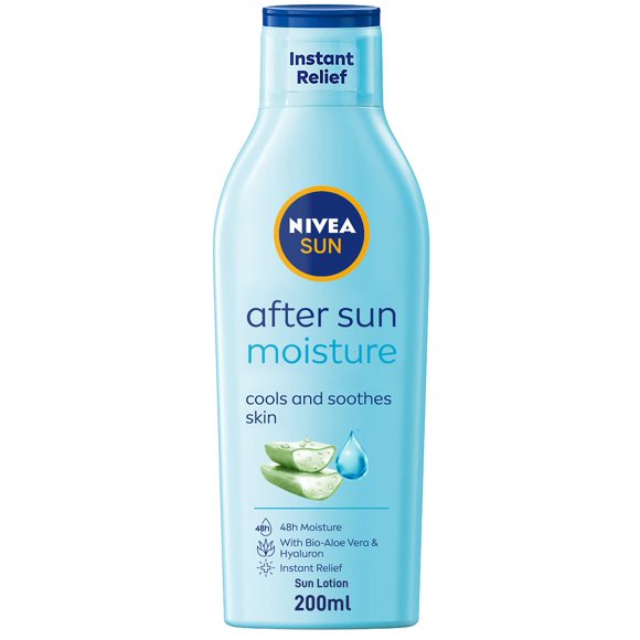 Loción hidratante solar Nivea para después del sol con aloe vera, 200 ml