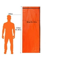 Emergency Sleeping Bag, Thermal Survival Gear For Outdoor Camping, Hiking, 200x91cm Lightweight PE Material Retains 90% Body Heat, Orange Rescue Blanket With Carry Pouch