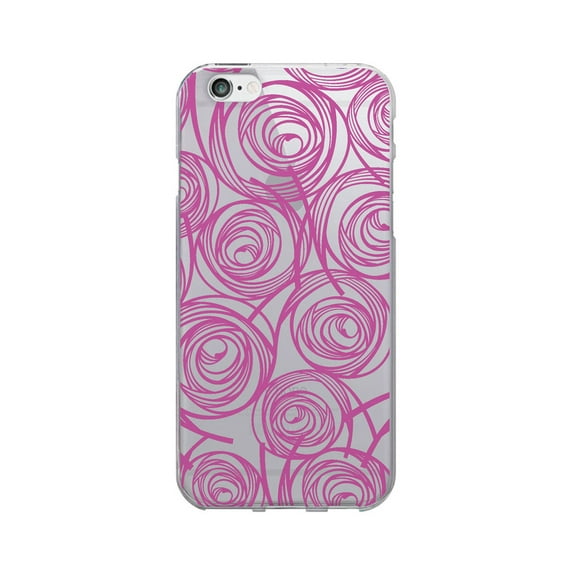 OTM Prints Clear Phone Case, New Age Swirls of Magenta - iPhone 6 Plus/7 Plus