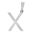 thumbnail image 3 of 14K White Gold Unisex Diamond Initial Pendant Block Font Letters 0.16 Ct. | X, 3 of 3