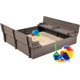 thumbnail image 1 of Songqin Large Outdoor Wooden Sand Box for Kids, Sandbox with Cover, Bench Seats Support up to 220 lbs, Bottom Liner for Drainage, Cedar Wood - Gray, 1 of 13