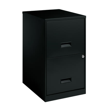 Space Solutions 18" Deep 2 Drawer Letter Width Vertical File Cabinet, Black