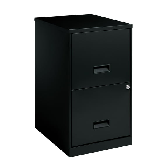 Space Solutions 18" Deep 2 Drawer Letter Width Vertical File Cabinet, Black