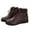 #345-Brown, variant on Women's Winter Casual Ankle Boots - Solid Color Round Toe Flat Heel Lace-Up Front Short Boots for Daily Comfort