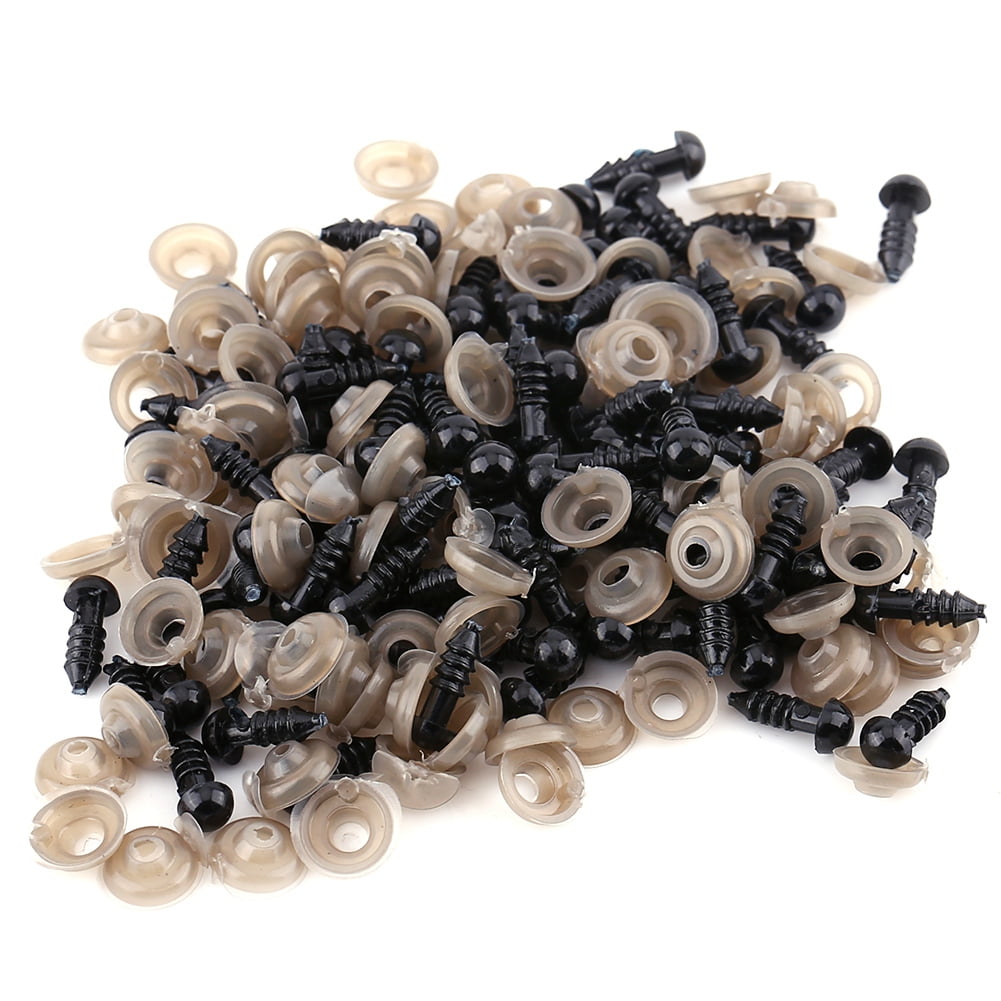 Walfront Plastic Round Safety Eyes, 100 Pieces Plastic Safety Eyes