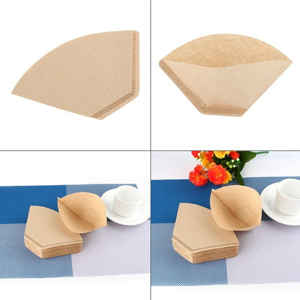 Tazas de papel de filtro de café, 100x Papeles de filtro de café sin blanquear Papeles de filtro de café sin blanquear Rendimiento probado Jadeshay A