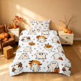 thumbnail image 2 of Homewish Funny Spooky Animal Twin Duvet Cover, Halloween Pumpkin Lantern Twin Bedding, Off White Orange, Black Reversible 2 Pieces, 1 Duvet Cover and 1 Pillowcase, 2 of 5