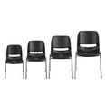 thumbnail image 6 of Flash Furniture HERCULES Series 440 lb. Capacity Kid's Black Ergonomic Shell Stack Chair with Chrome Frame and 14" Seat Height, 6 of 13