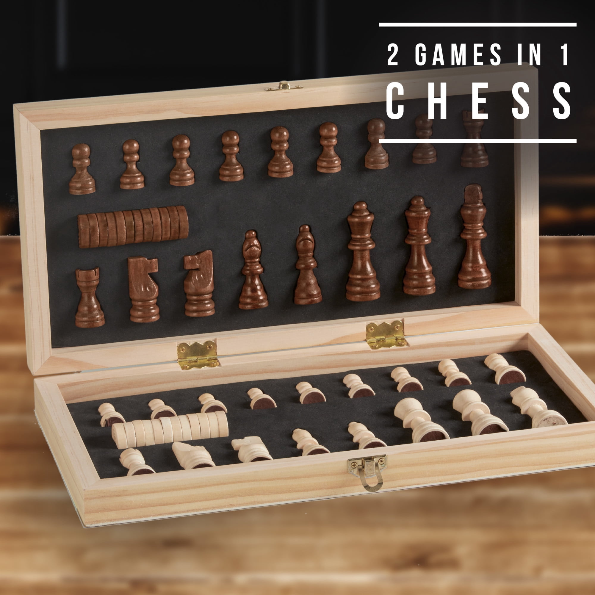 Hammer + Axe Checkers and Chess Set, 2 Games in 1