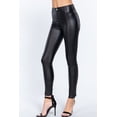 thumbnail image 3 of Women's Casual Faux Leather  PU Coated Long Pants, 3 of 4