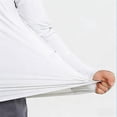 thumbnail image 5 of UTSJKR Men's Thumb Hole UPF 50+ Sun Proof Long Sleeve Hooded Shirt, Quick Dry Athletic Top, Outdoor Sports Beach Daily Anti UV Wear White L, 5 of 5