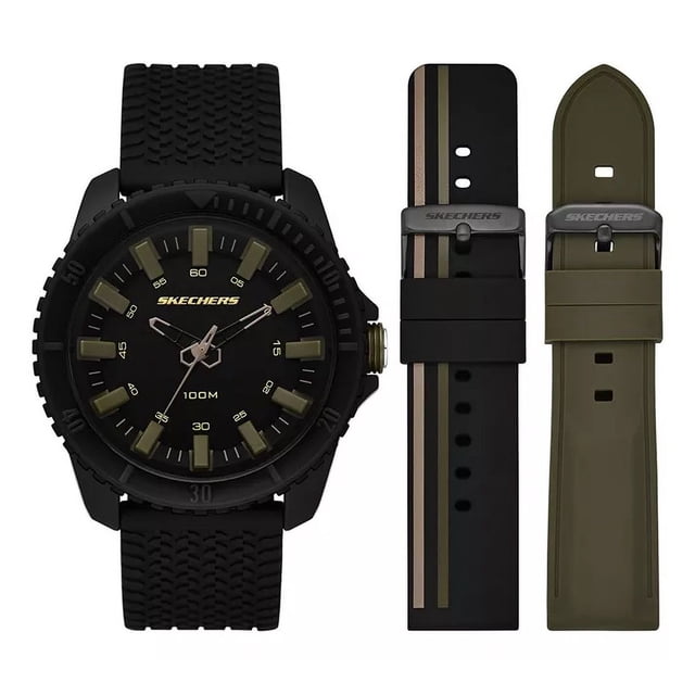 Set De Reloj Skechers Silicon Sr9103 Hombre