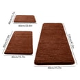thumbnail image 3 of Brown Memory Foam Bathroom Rug Set, 3 Piece 47 in Sherpa Bath Mat, Soft Non Slip Super Absorbent Bath Rug for Bathroom, Laundry Room and Home Decor, 3 of 6
