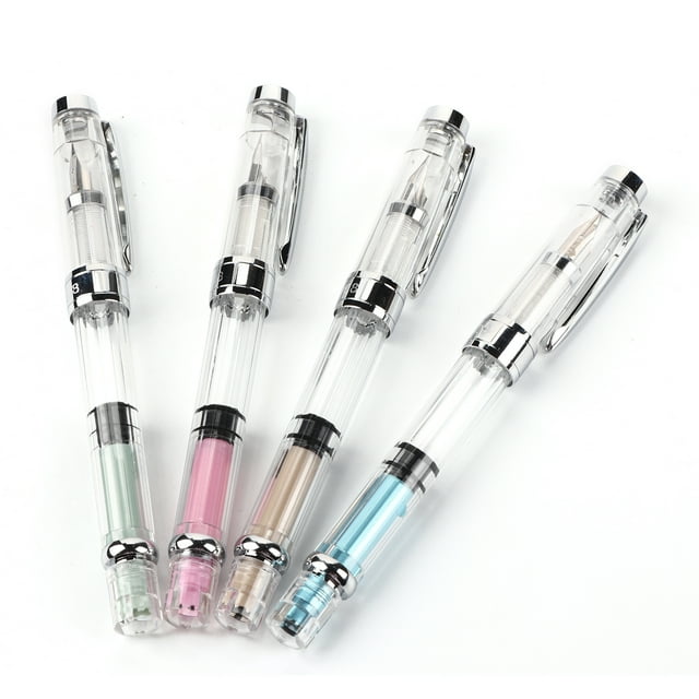 Transparent Fountain Pen,4Pcs 0.5mm F Point Fountain Pen F Point Fountain Pen Exquisite Design