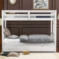 thumbnail image 2 of JINS & VICO Twin Over Twin Bunk Bed with Trundle, Thicken Bunk Bed Frame, Pull-Out Can Be Extended to Twin Over Full/Queen/King Size, Easier to Assemble (White), 2 of 7
