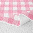 thumbnail image 5 of Manfei Classic Pink Plaid Twin Quilt Set,Vintage Check Twin Coverlet Set,2pcs,1 Bedspread and 1 Pillowcase, 5 of 7