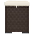 thumbnail image 4 of vidaXL Ottoman with Cushion Brown 40x30x40 cm Poly Rattan, 4 of 5