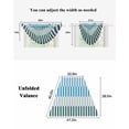 thumbnail image 5 of Colorful Stripe Sheer Waterfall Valance Curtains for Window, Modern Teal Blue Green Vertical Striped Rod Pocket Sheer Topper Swag Curtains for Living Room, Kitchen 38.5"W x 47.2"L, 1 Panel, 5 of 7