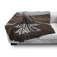 thumbnail image 3 of Saying Soft Flannel Fleece Blanket, Typography on the Asphalt Clouds and Sky Road Trip Theme Adventure Concept, Cozy Plush for Indoor and Outdoor Use, 50" x 60", Brown Blue and White, by Ambesonne, 3 of 6