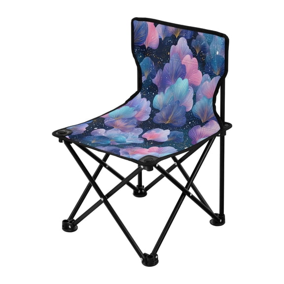 Outdoor Folding Chair 14.46x14.46x22.83 Inches, Camping Folding Chair Easy to Carry Ideal for Outdoor Picnics Camping Park Fishing Purple Leaves