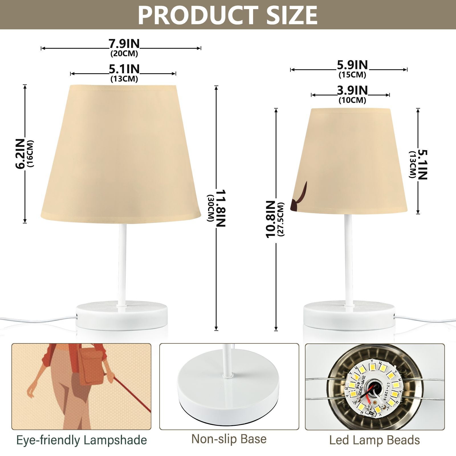 Woman Dog LED Desk Lamp Table Lamp USB Bedside Nightstand Small Lamp for Bedroom Living Room Kids Room