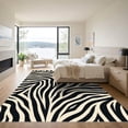 thumbnail image 3 of ODIKA 5'x7' Machine Washable Non-Slip Area Rug, Abstract Animal Inspired Design Featuring Fluid Zebra Stripes and Angles High Traffic Rug, Black, 911405, 3 of 7