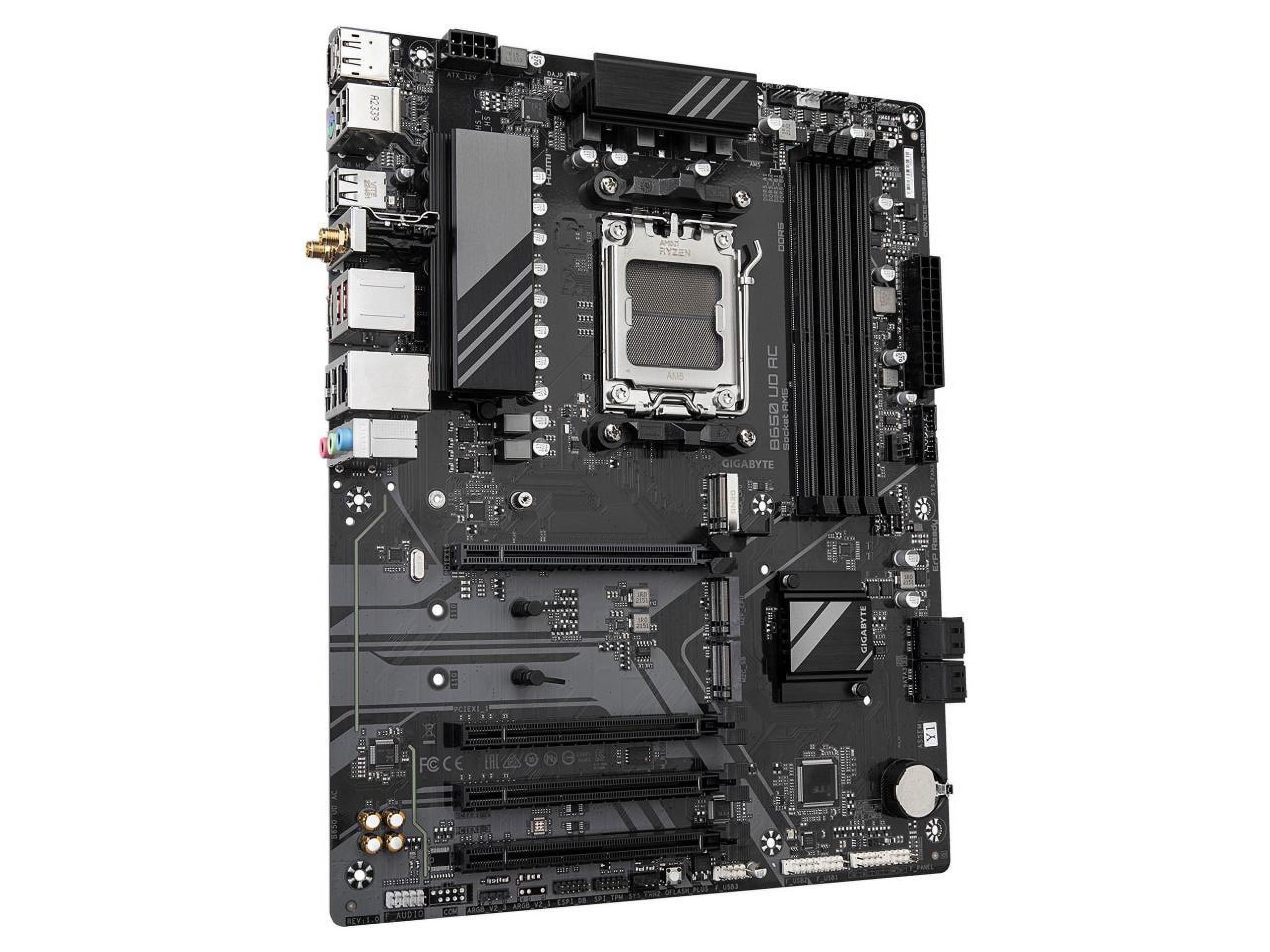 GIGABYTE B650 UD AC (rev. 1.0) AM5 LGA 1718 AMD B650 ATX Motherboard with 5-Year Warranty, DDR5, PCIe 4.0 M.2, PCIe 4.0, USB 3.2 Gen2x2 Type-C, GbE LAN