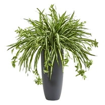 Nearly Natural 33" Spider Artificial Plant in Cylinder Planter, Green