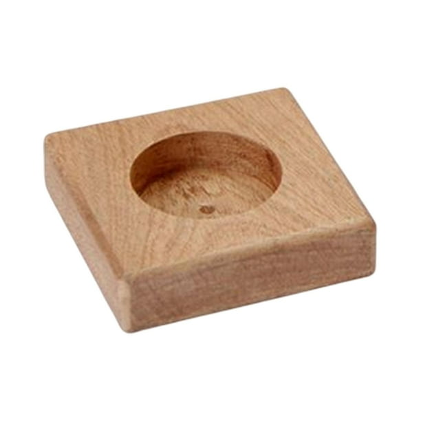 Portavelas de Madera Portavelas Candelero Decorativo Bandeja de Madera Portavelas para Vacaciones Hogar Boda Sala de Estar Fiesta Marrón