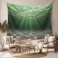 thumbnail image 2 of Dark Green Ocean Waves Tapestry for Bedroom Wall Hanging Tapestry, Summer Beach Coastal Abstract Ceiling Backdrop Tapestries Poster Blanket Wall Decor for Teens Room Living Room Dorm 51" x 59", 2 of 8