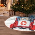 thumbnail image 5 of Lukts Medicine Gnome Truck Red Print Color Life Christmas Tree Skirt, Winter Holiday Tree Mat Decoration ,Can be Used as A Shawl-30", 5 of 6
