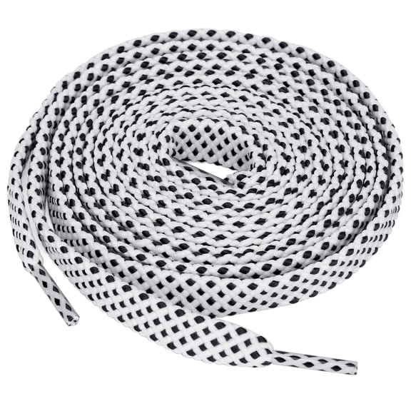 INSPIRE CHIC Unisex Double Layer Flat Hollow Shoelaces for Sneaker 100 cm/39.5" White-Black
