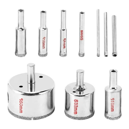 

glass ceramic 10Pcs Diamond 3-50mm Drill Bit Saw Set Tile Ceramic Glass Cutter